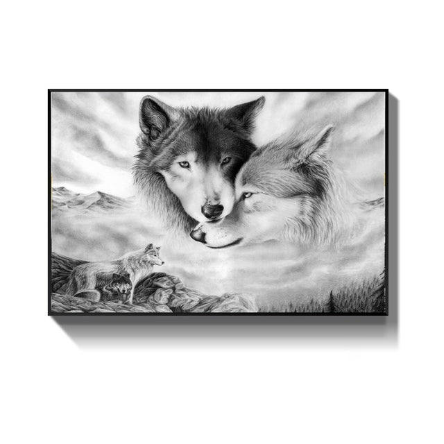 Forest Wolf Head Wall Art Poster - Scandinavian Style Canvas Decor