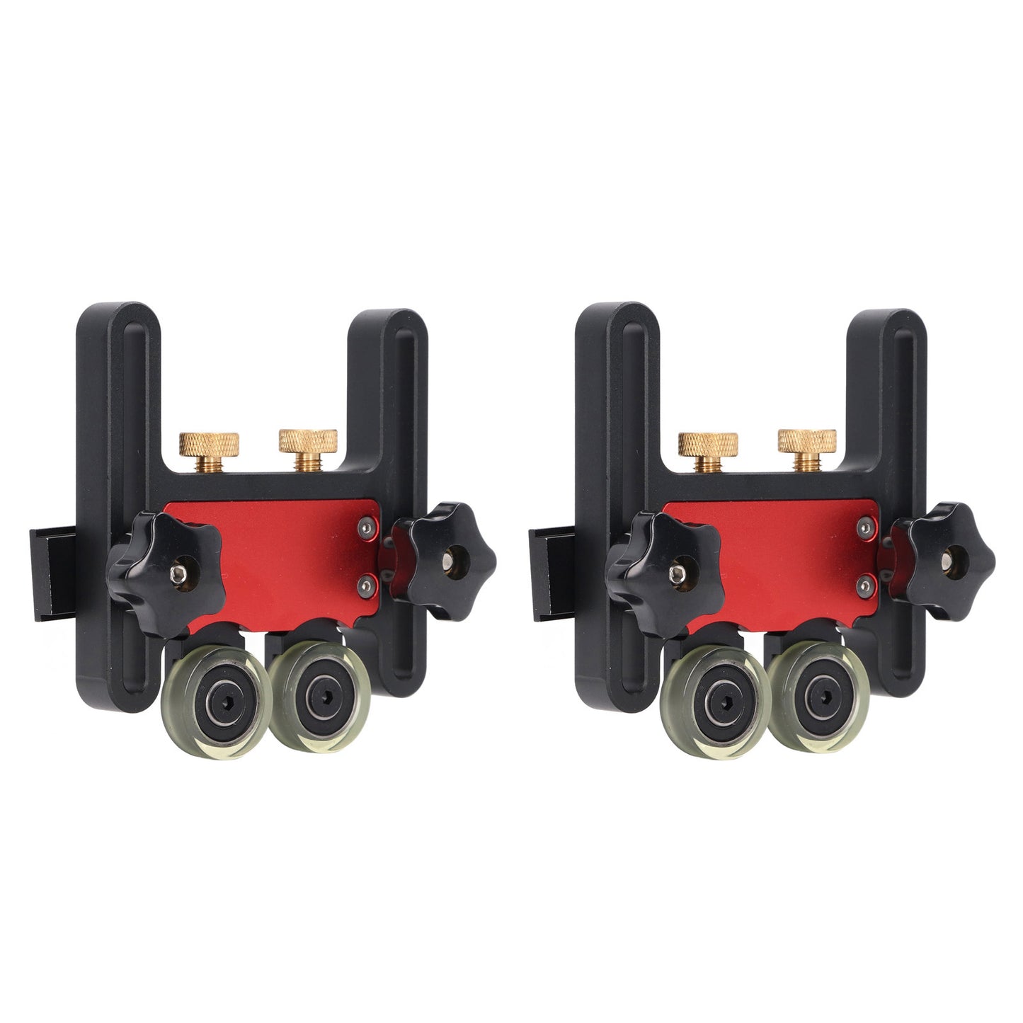 2Pcs Table Saw Feeder Aluminum Alloy 5mm Stroke Double Wheel Bearing