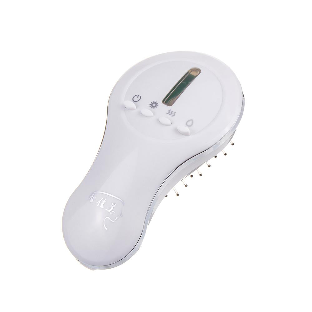 Anti-Static Ionic Hair Comb with Vibration Massage & USB Charging - White