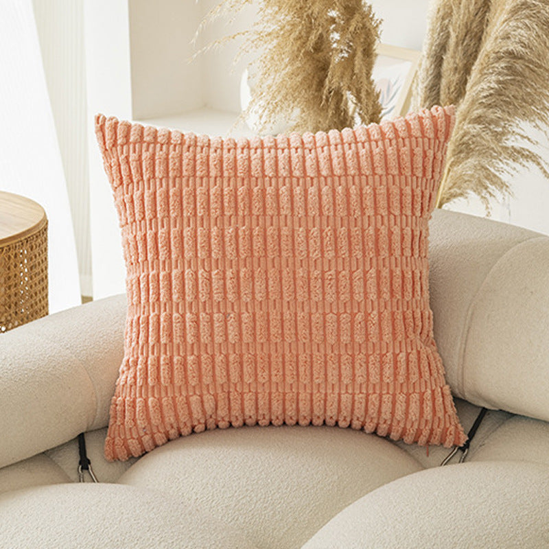 Boho Striped Throw Pillow Covers Plush Fabric Cushion Covers for Sofa & Bed
