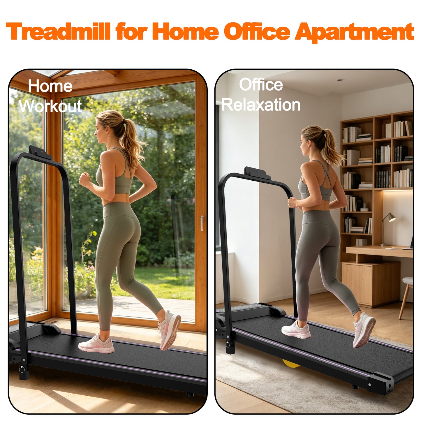 Under Desk Treadmill - 2 in 1 Portable Walking Pad with Remote Control