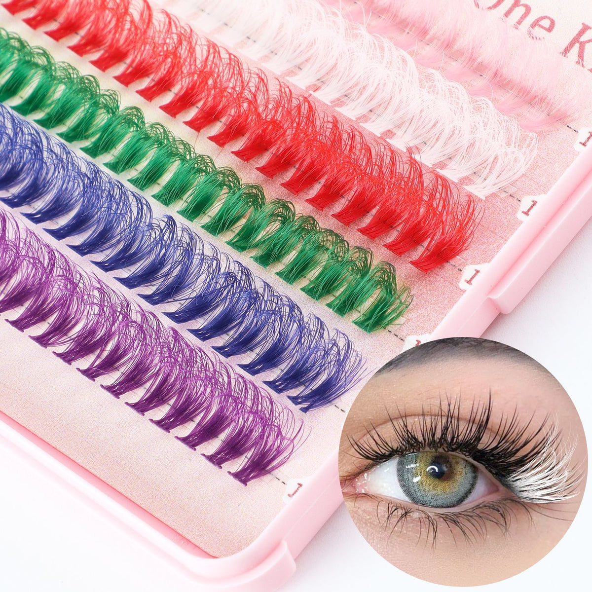High-Volume False Eyelash Kit with 392 or 600 Clusters - DIY Lash Extensions