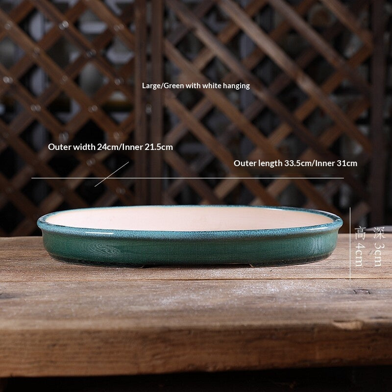 Portable Oval Yixing Clay Flower Pot for Home & Garden