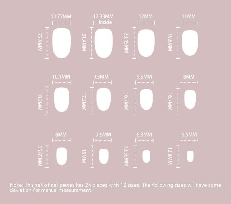 French White Edge Nail Stickers - 24pc Pink Press-On Set