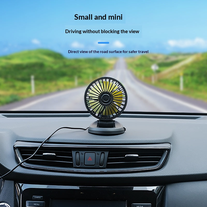 Mini Car Fan with USB Port - In-Car Folding Fan for Vehicle Use