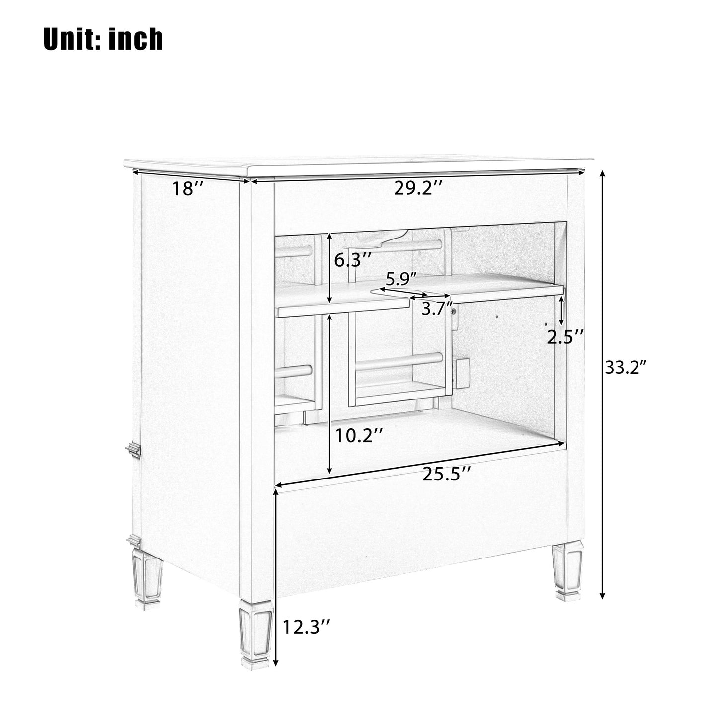 30-Inch Vintage Bathroom Vanity with Sink - Green