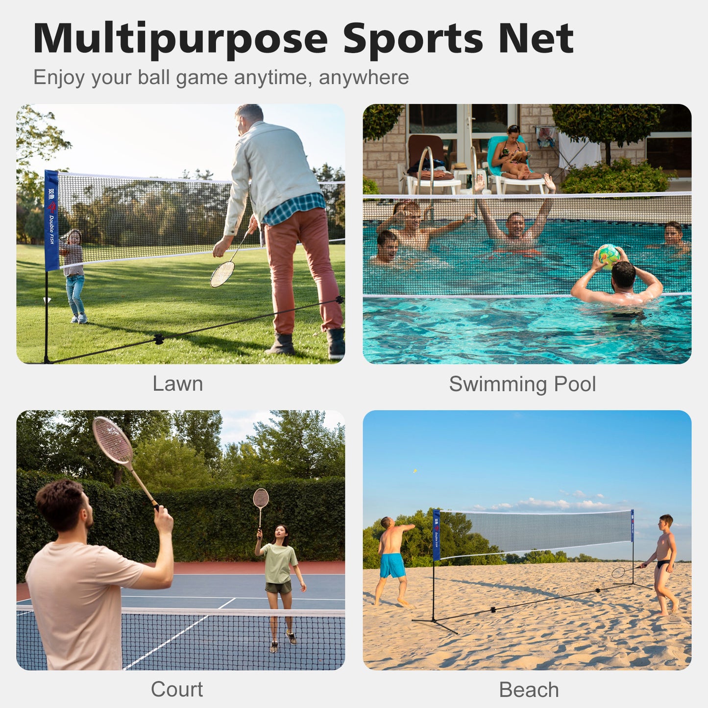 Portable Badminton Net - Foldable, Standard Size for Indoor & Outdoor Sports