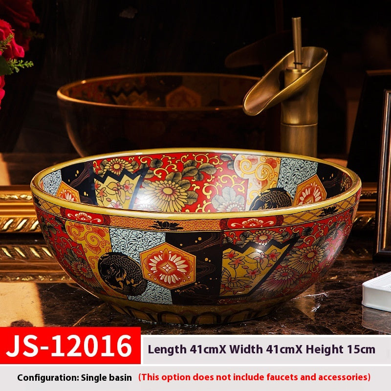 Artistic Ceramic Hand Washing Basin Retro Style - Multiple Variants