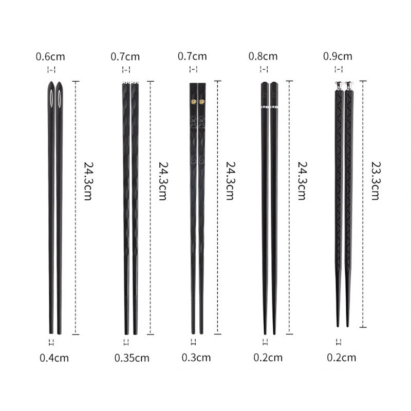 Family Alloy Chopsticks Set - Mold-Free, Antibacterial, Durable, Japanese Style