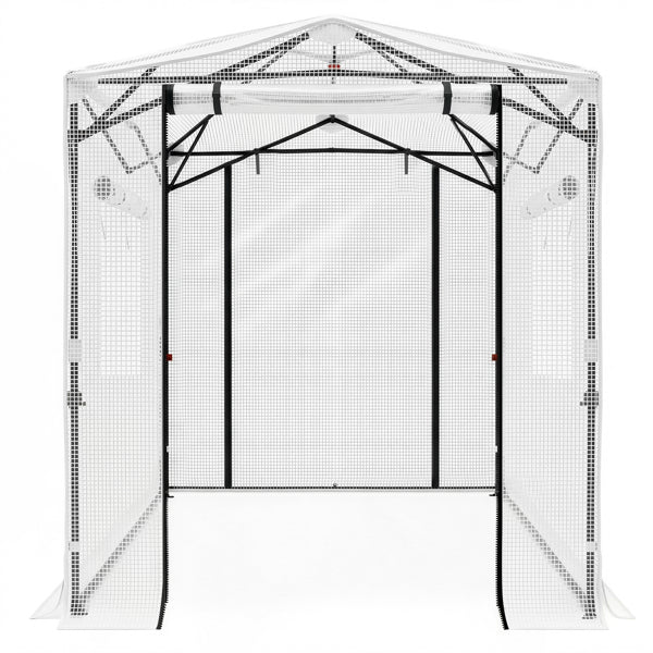 8x6ft Foldable Greenhouse Shed - Plastic Sprayed Iron Mesh
