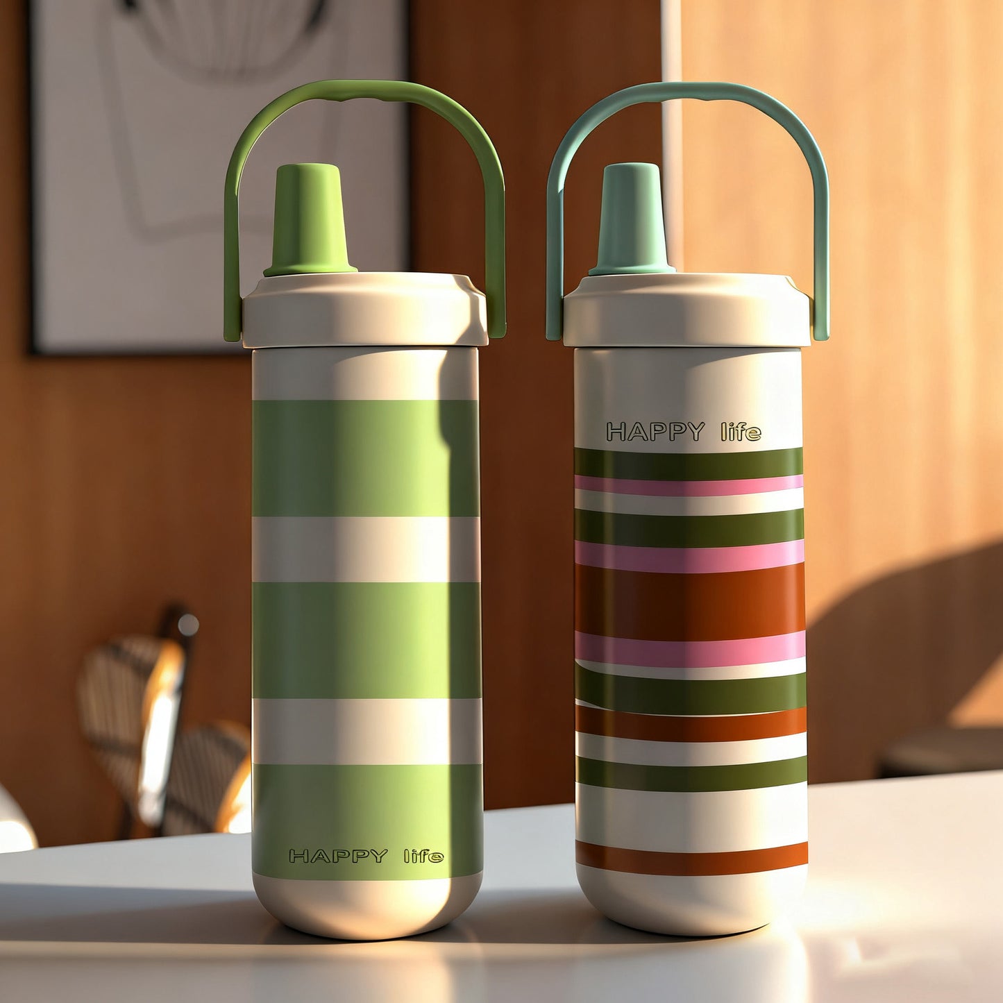 Large Capacity Stainless Steel Water Bottle with Handle - Insulated, Leakproof, 750ml