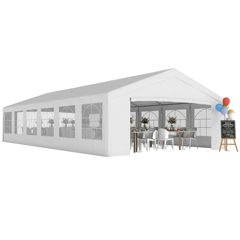 Heavy Duty 20x40 Ft Party Tent with Removable Sidewalls - White