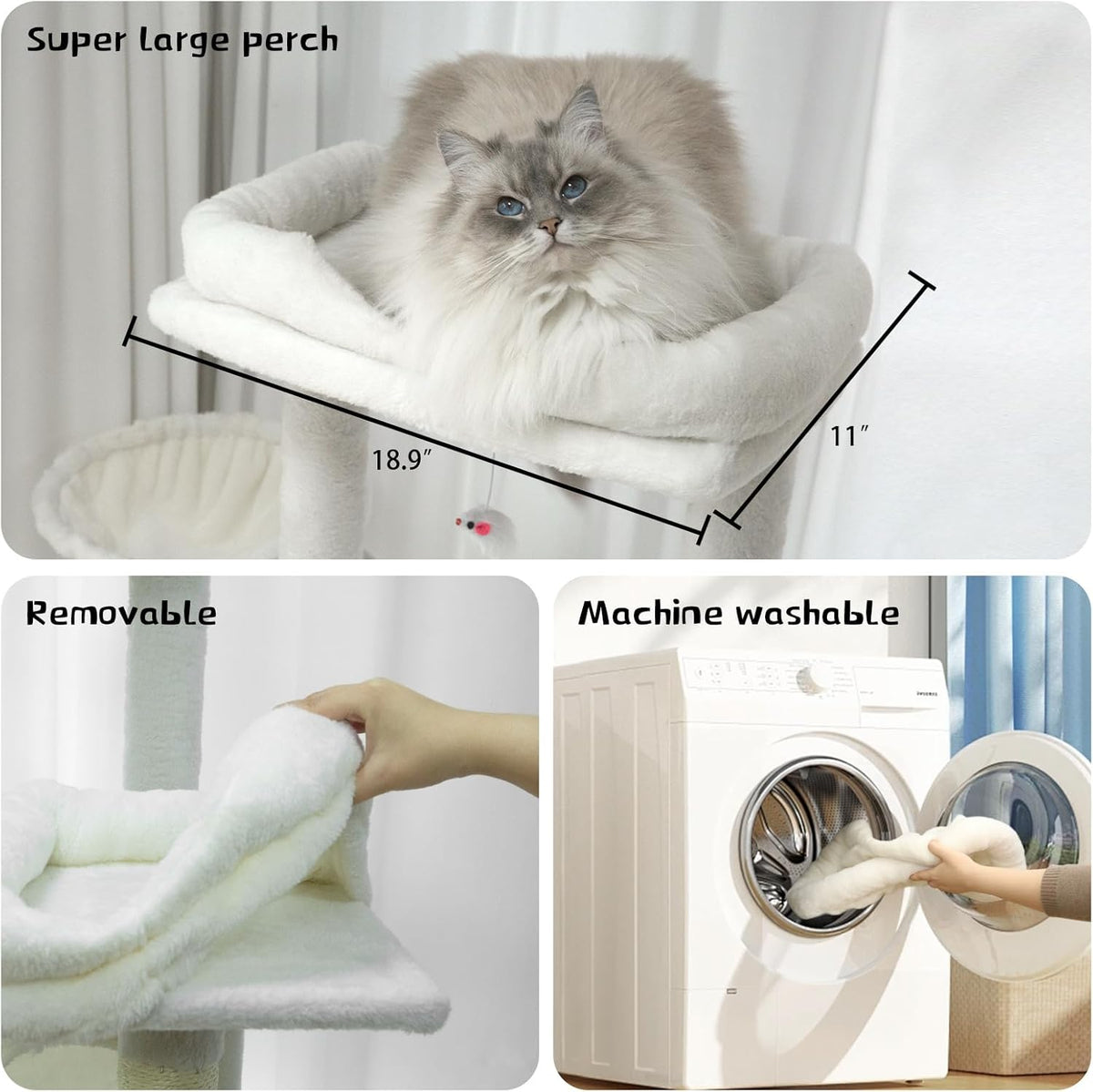 68in Multi-Level Cat Tree with Hammocks and Scratching Posts - Beige
