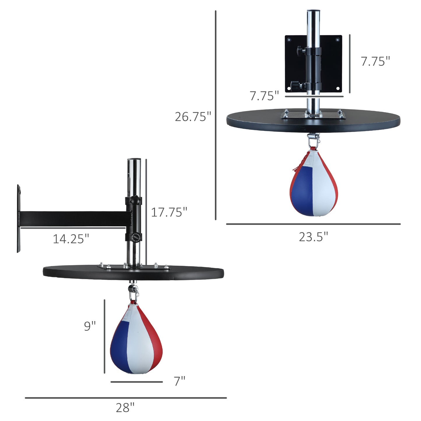 Adjustable Speed Bag Wall Mount - Heavy-Duty Boxing Training Equipment