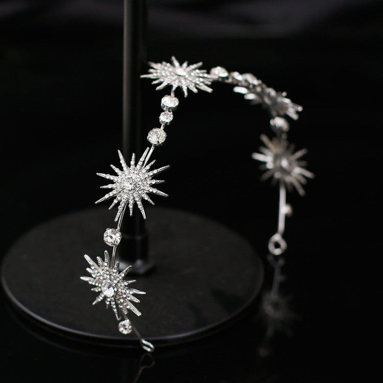 Silver Crown Headband - Alloy Hair Accessory