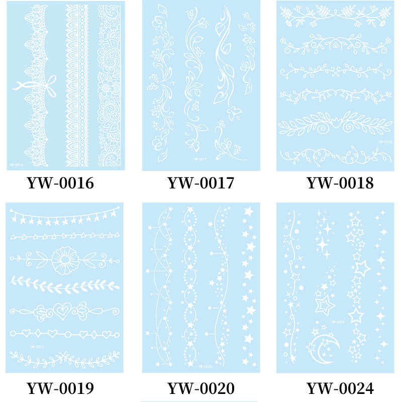 Glow in the Dark Henna Tattoo Stickers for Parties & Festivals - Intricate Lace Designs, Light Up Halloween & Christmas
