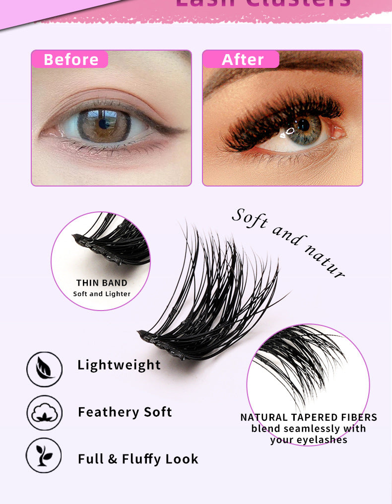 DIY Lash Extension Kit - 280pcs Individual D Curl Cluster Eyelashes