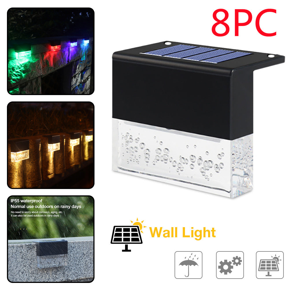 Waterproof RGB Solar LED Step Fence Light for Garden and Pathway
