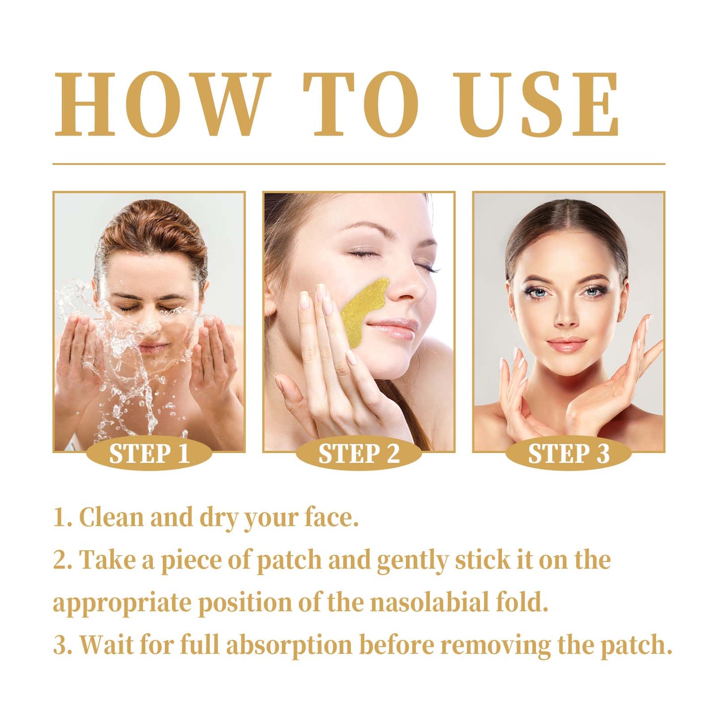 Retinol Nasolabial Folds Patches - Anti-Aging Smile Line Treatment (10 Pack)