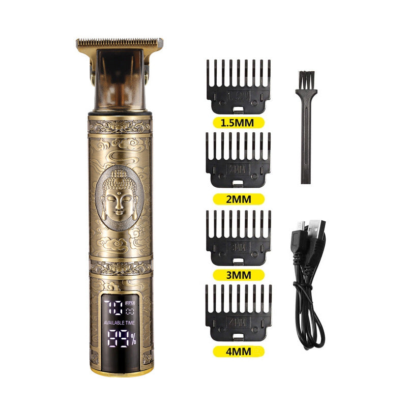 Rechargeable Stainless Steel Hair Clipper Digital Display