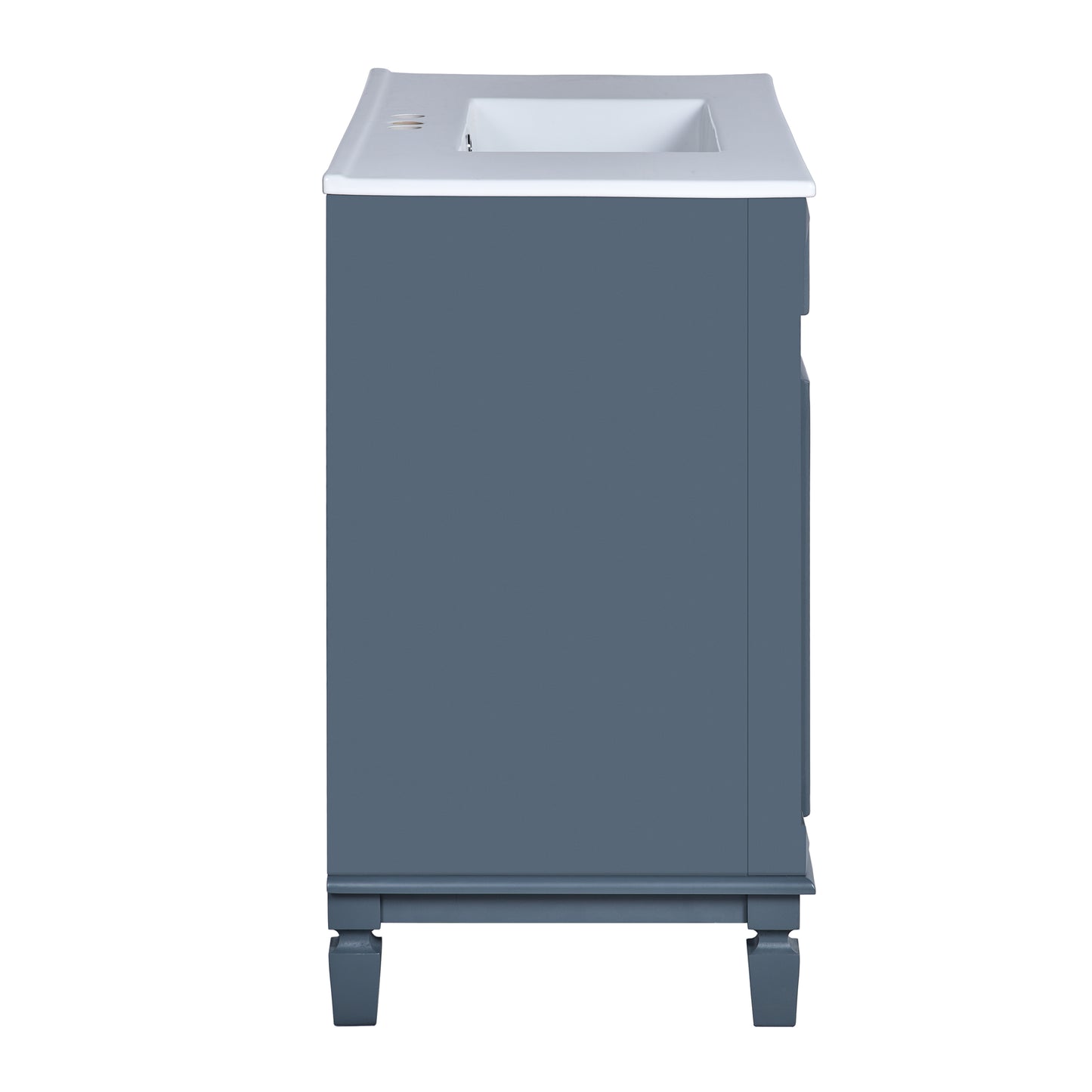 36'' Modern Bathroom Vanity with Blue Sink & Mirror Cabinet