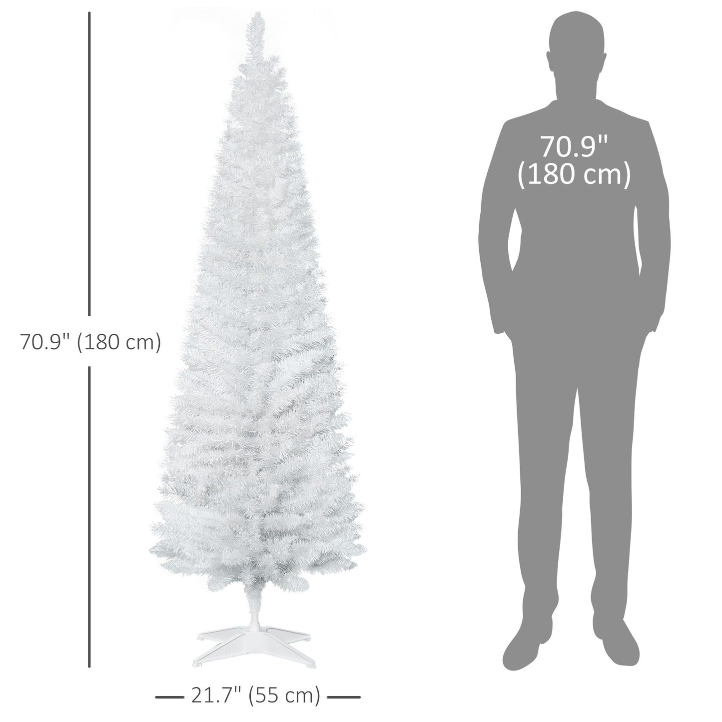 6 FT White Artificial Christmas Tree - Holiday Indoor Decoration