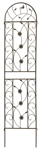 Metal Garden Trellis for Climbing Plants - 86.7" x 19.7" - Brown - 4 Pack