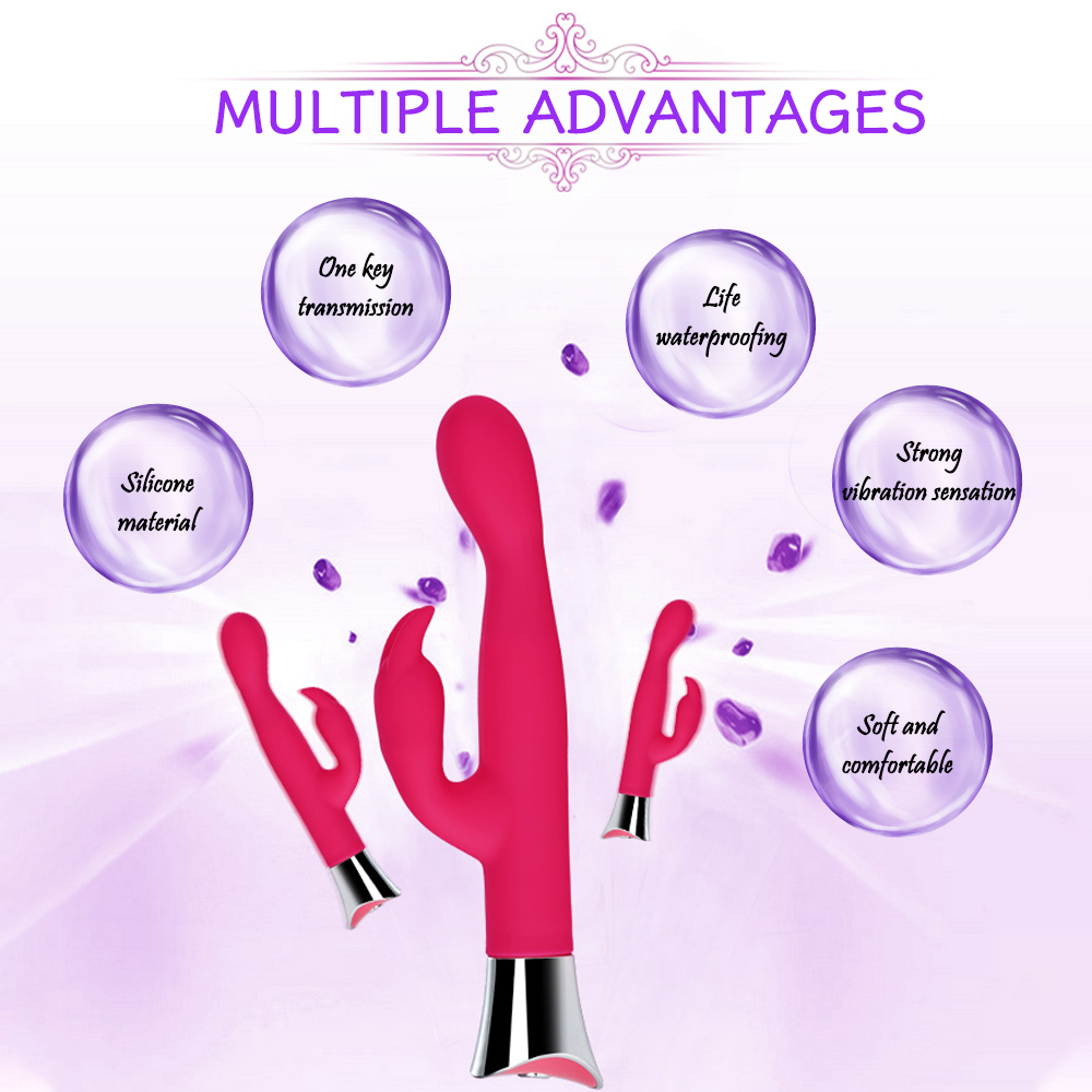Silicone Rabbit Rechargeable G-Spot Vibrator - Multiple Colors