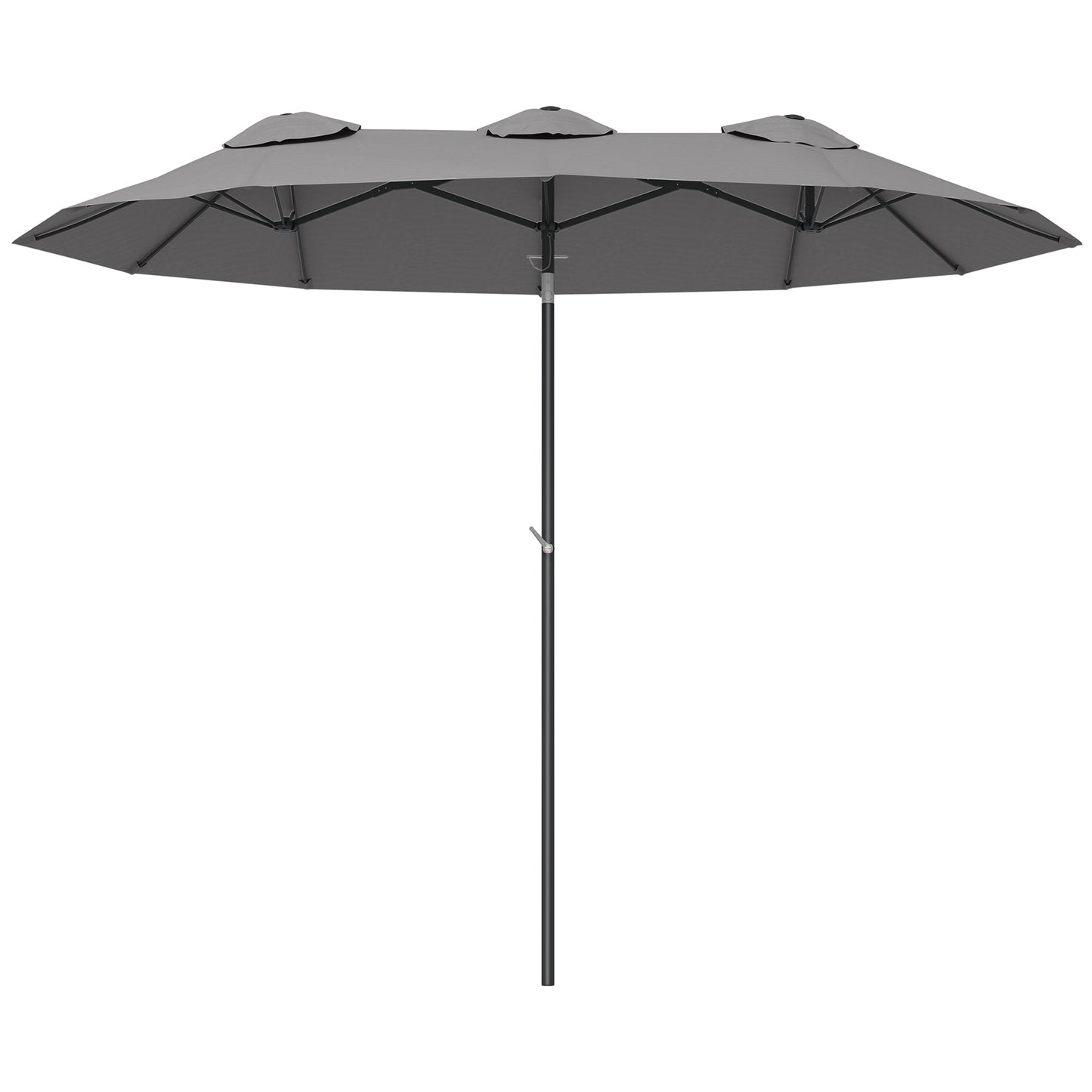 Double Sided Patio Umbrella - 9.7 ft Outdoor Market Umbrella, Gray