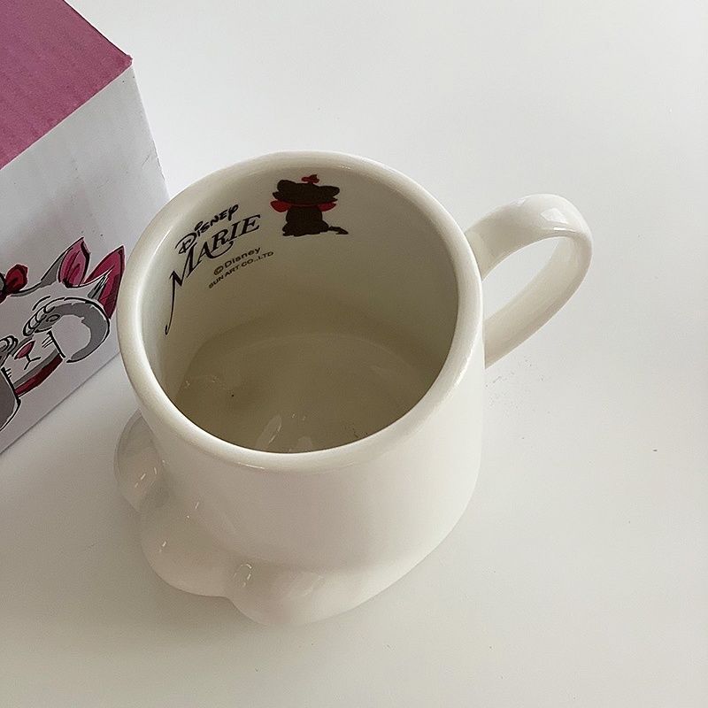 Cute White Ceramic Cat Claw Mug - 250mL Office Coffee Cup, Creative Kitchen Drinkware