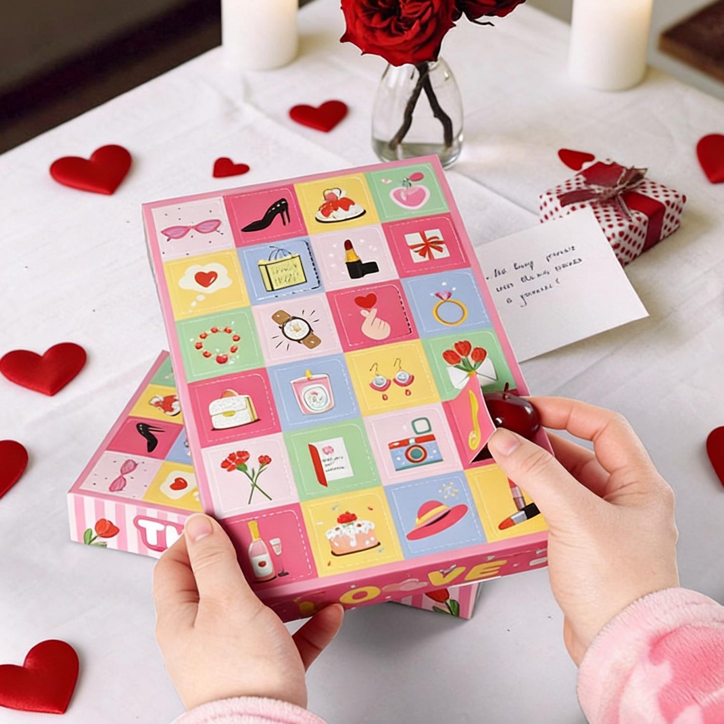 24-Day Countdown Gift Boxes - 10 Pink Valentine’s Day DIY Boxes