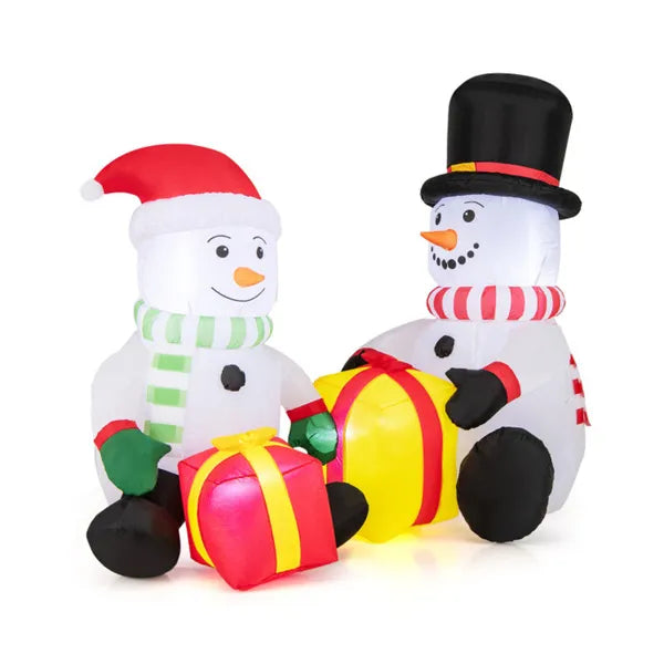 5ft Christmas Inflatable Snowman with Gift Boxes and LED Lights