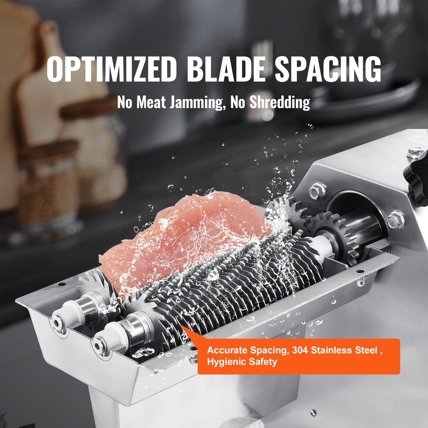Heavy Duty Commercial Meat Tenderizer Machine with Stainless Steel Blades - 750W Electric Kitchen Tool for Beef, Poultry, Fish