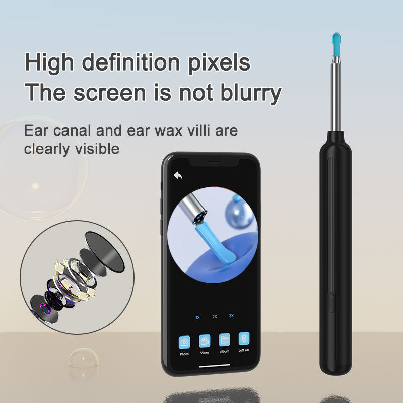 Wireless Earwax Removal Tool with 1080P HD Camera and 6 Silicone Tips