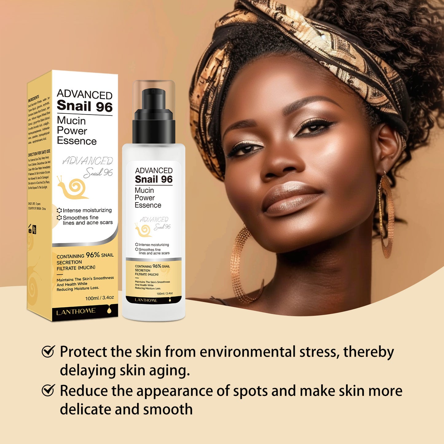 Snail Serum Moisturizer for Face - 100ml Hydrating Facial Care