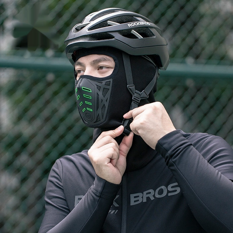 Windproof Fleece Cycling Face Mask - Black