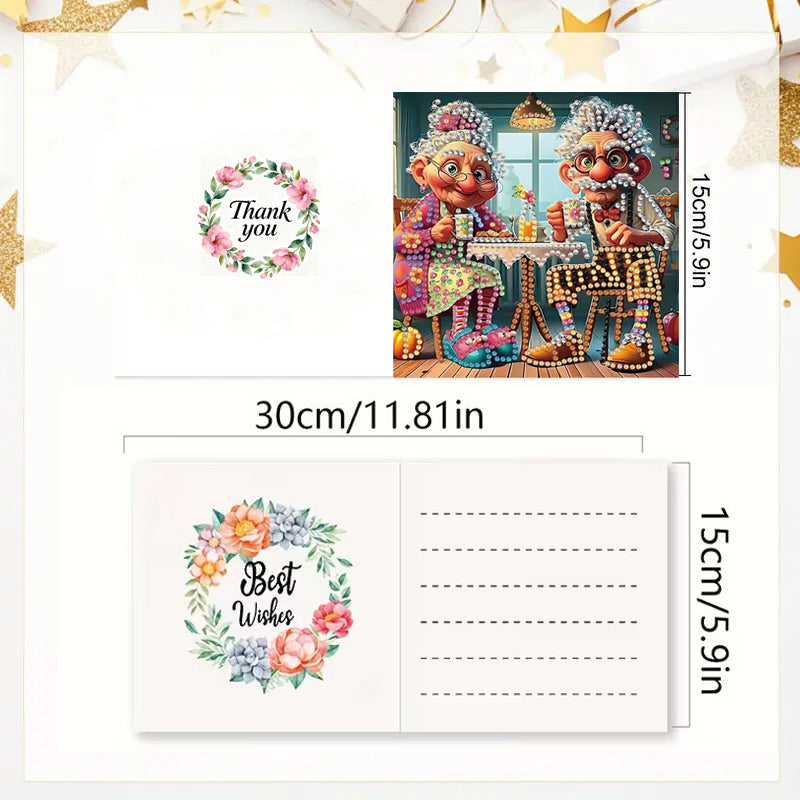 DIY Diamond Painting Card Kit for Celebrations - 6 Pack