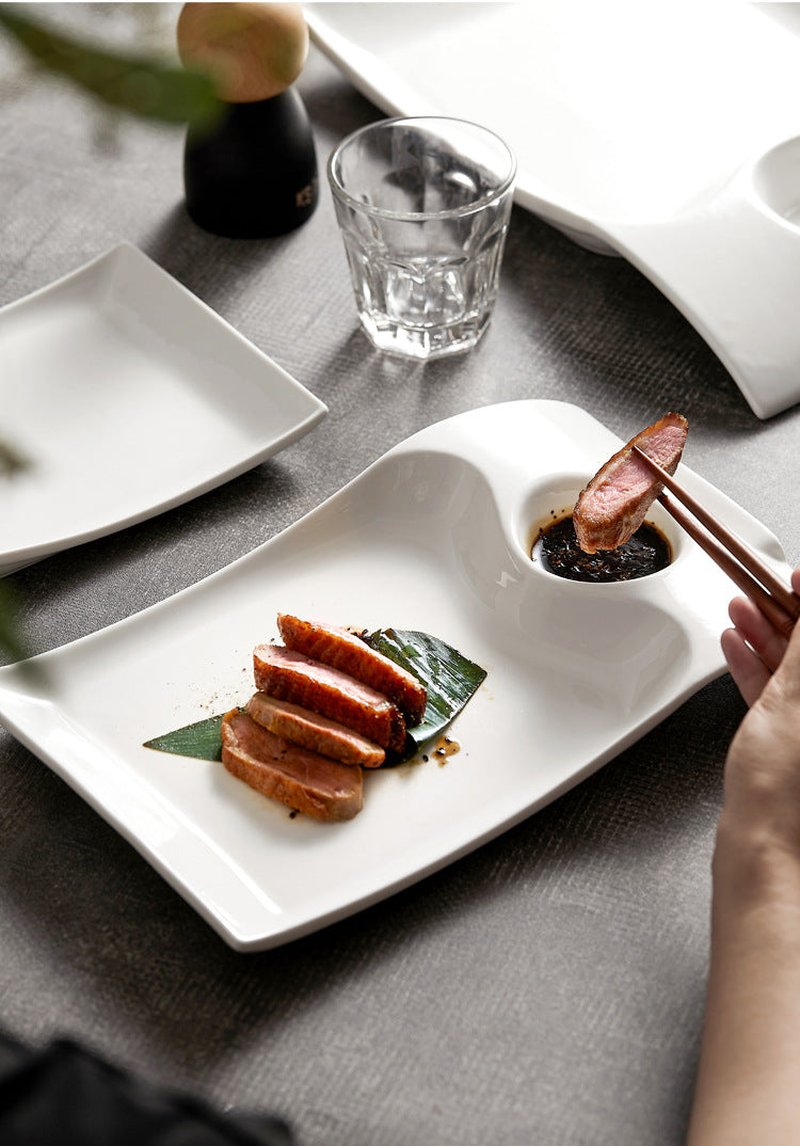 Ceramic Dumpling & Snack Plates Set - Household Kitchen Dinnerware