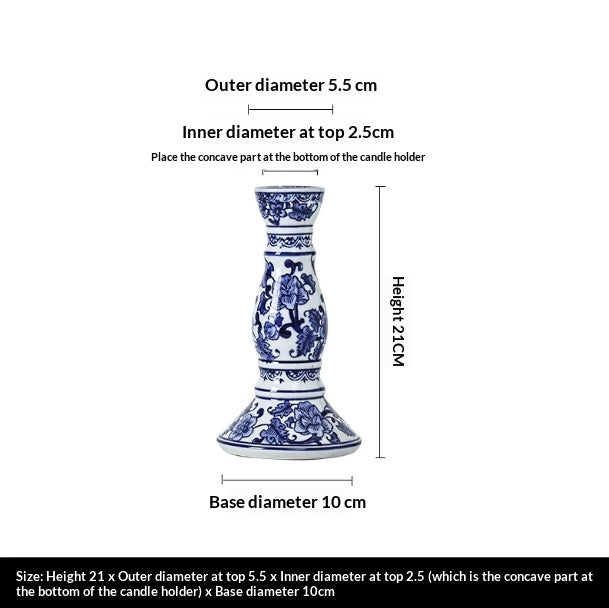 Ceramic Blue-and-White Porcelain Candle Holder - Multiple Sizes & Styles