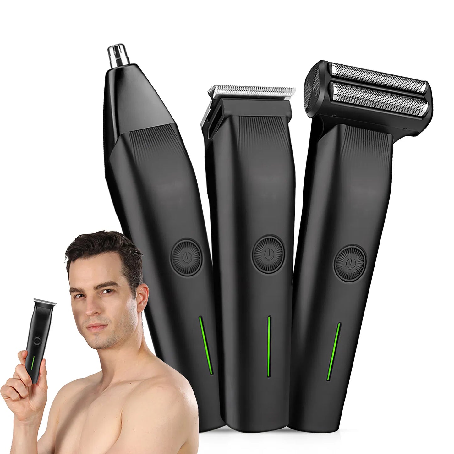 3-in-1 Rechargeable Beard Trimmer, Hair Clipper & Grooming Kit for Men