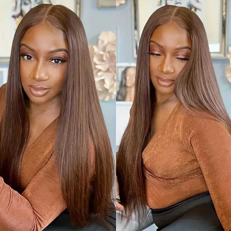 Long Straight Lace Wig 13x4 Synthetic Hair for Women - Black & Color Variants