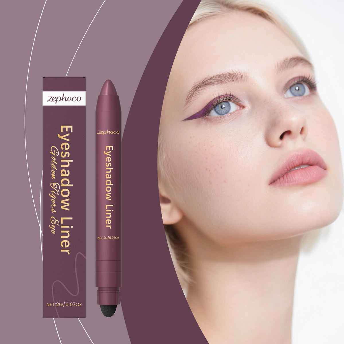 2-in-1 Eye Pencil with Gold Tiger's Eye for Makeup - 2g