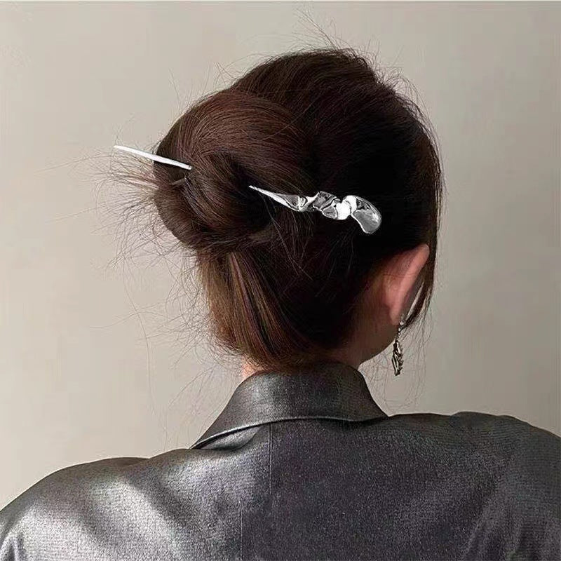 Retro Metal Hairpin for Hair Accessories - Silver & Gun Black Styles