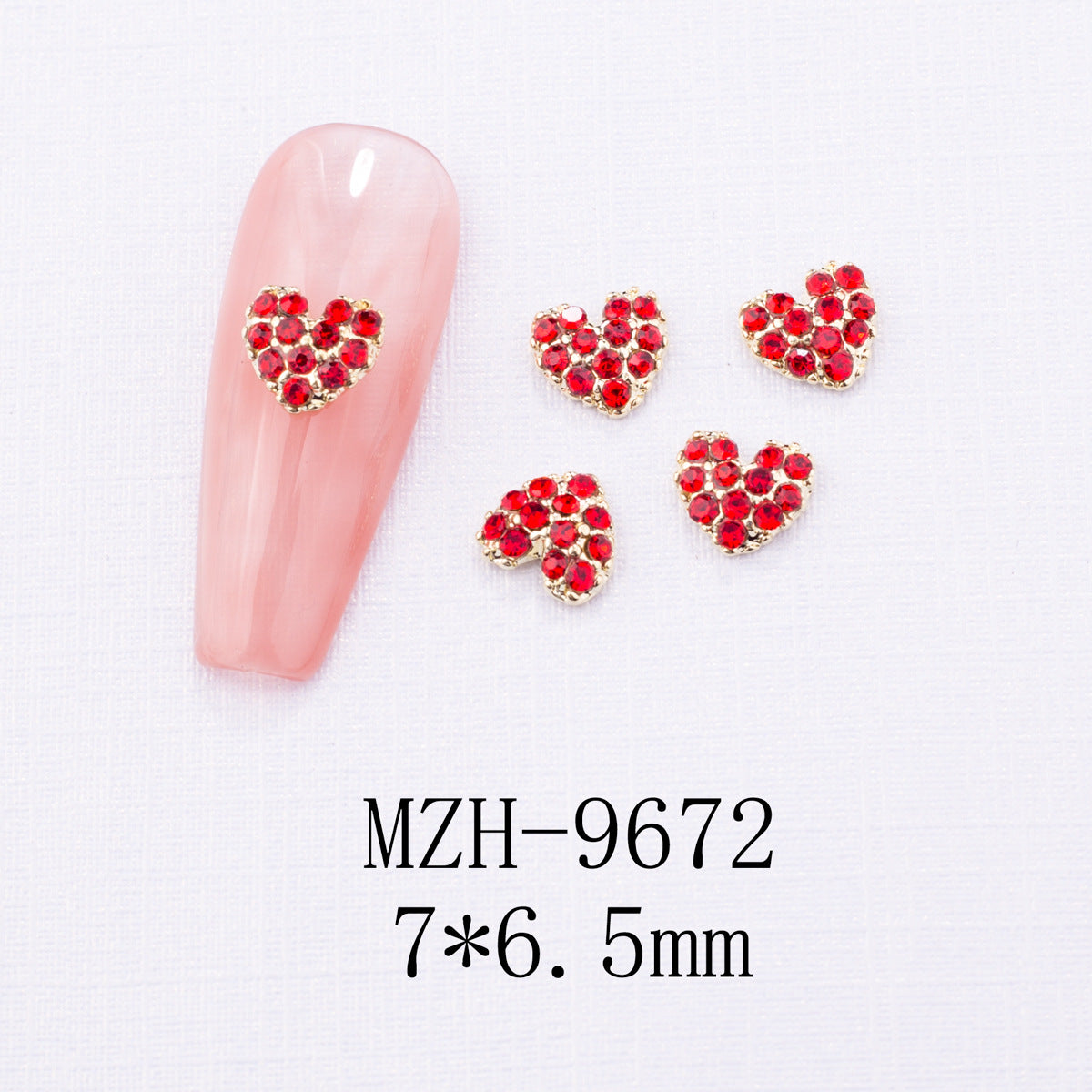 Glass Nail Decorations with Red Bow Design - Assorted Series