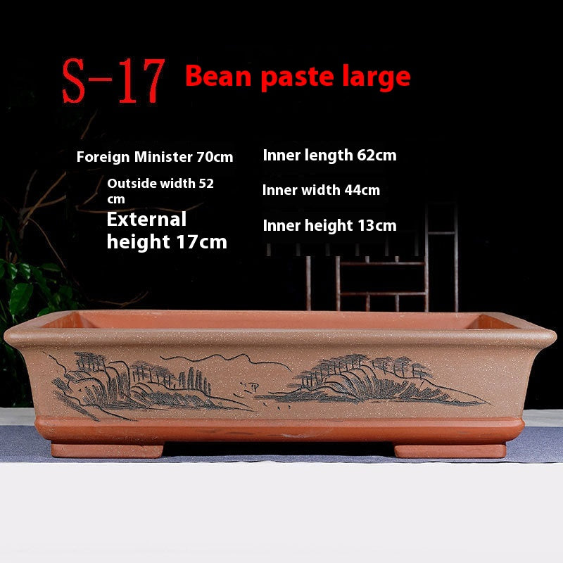 Rectangular Non-Porous Rockery for Bonsai Trees Garden Decor