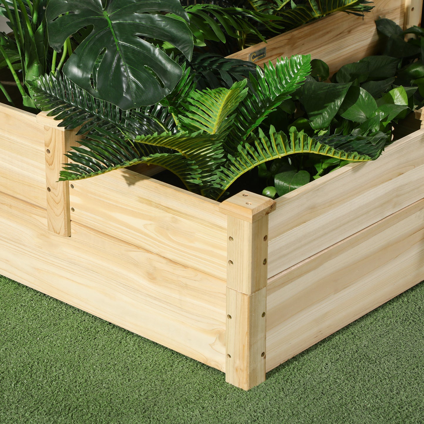 3-Tier Raised Wooden Garden Bed Planter Box Outdoor Planting Garden Bed
