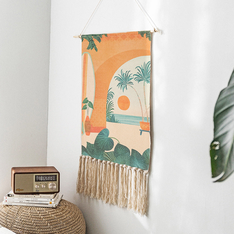 Hand-Woven Tassel Tapestry Wall Hanging Home Decor - 70x50cm