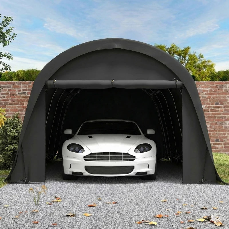 Heavy Duty Carport Garage Canopy Tent - UPF50 Waterproof Steel Frame, Dark Gray