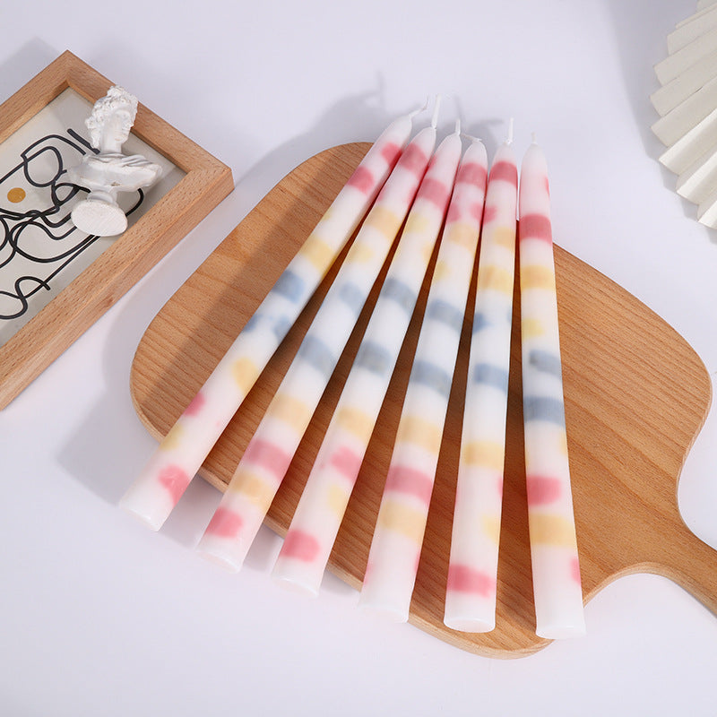 Watercolor Candle Long Brush Holder Set - 2pcs, 22.5CM Home Decor