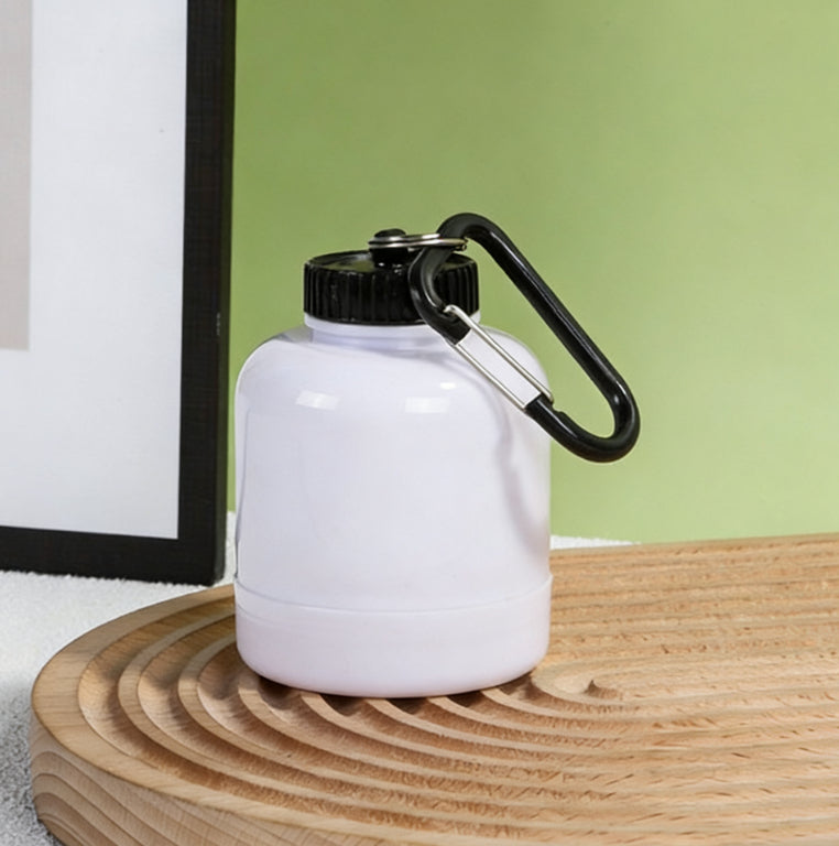Portable Protein Powder Dispenser with Carabiner and Funnel - 200ml Capacity